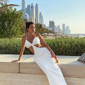 Stunning Women's Cut Out Bodycon Maxi Dress for Summer