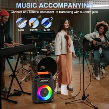 JYX Karaoke Machine with Bluetooth & LED Lights