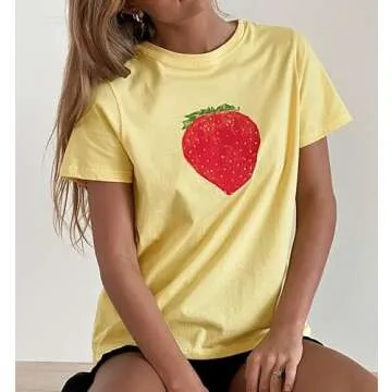 Y2k Women Graphic Baby Tee Slim Fit Short Sleeve Going Out Cute Crop Top E Girl Retro Vintage Aesthe...