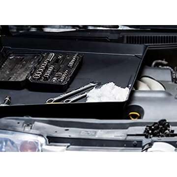 WirthCo 40092 Funnel King Drip Tray - Black Plastic 22 x 22 x 1.5 Inches - Perfect for Catching Spills or Leaks from Mini Fridges, Air Conditioners, Automotive, and Machinery - Made in USA