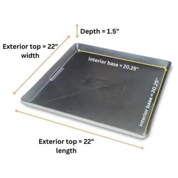 WirthCo 40092 Funnel King Drip Tray - Black Plastic 22 x 22 x 1.5 Inches - Perfect for Catching Spills or Leaks from Mini Fridges, Air Conditioners, Automotive, and Machinery - Made in USA