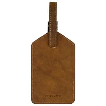 Personalized Monogrammed Antique Saddle Leather Luggage Tags - 3 Pack