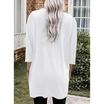 Poetsky Womens Long Maternity Tshirts Loose Fit Casual Basic Batwing Sleeve Tunic Tops to Wear with ...