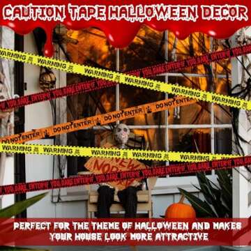Innconee 3 Pcs Halloween Caution Tapes 3 in x 90 Feet Halloween Crime Scene Decor Prop Tapes Do Not Enter, Enter If You Dare, Warning Tapes for Halloween Party Zombie Haunted Indoor Outdoor