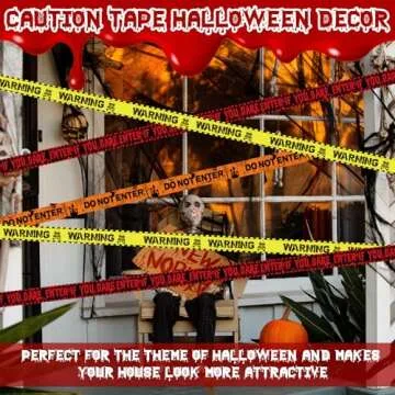 Innconee 3 Pcs Halloween Caution Tapes 3 in x 90 Feet Halloween Crime Scene Decor Prop Tapes Do Not Enter, Enter If You Dare, Warning Tapes for Halloween Party Zombie Haunted Indoor Outdoor