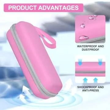 TUNYINSH Travel Case for Oral-B/Oral-B Pro/Phlips Sonicare Electric Toothbrush with 2pcs Toothbrush Heads Cover Cap, Portable Hard Protective Storage Bag with Accessories Storage (Pink)
