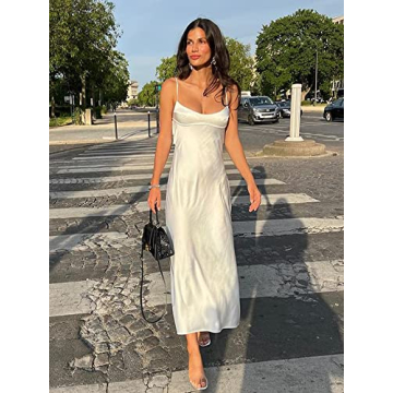 Seyumixi Hollow Out V Neck Sleeveless Maxi Dress