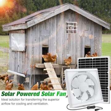 Sun Energise Solar Powered Exhaust Fan Pro, 25 W Waterproof Solar Panel + 8 Inch Shutter Exhaust DC Fan, Wall Mount Ventilation & Cooling Vent for Greenhouse, Shed, Garage, Attic, Barn, Workshop