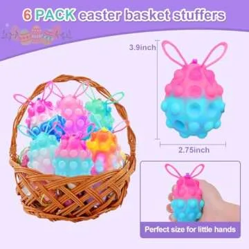 Easter Pop Fidget Balls for Kids and Adults, 6 Pack