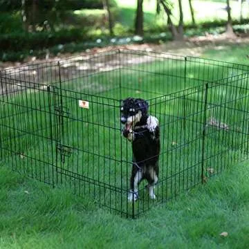 PEEKABOO Dog Pen Pet Playpen Dog Fence Indoor Foldable Metal Wire Exercise Puppy Play Yard Pet Enclo...