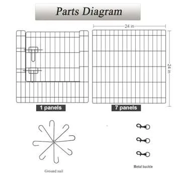 PEEKABOO Dog Pen Pet Playpen Dog Fence Indoor Foldable Metal Wire Exercise Puppy Play Yard Pet Enclosure Outdoor 8 Panels 24 Inch (Only Black playpen)