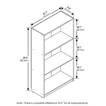 Furinno Light Cherry 3-Tier Bookcase Stylish Storage