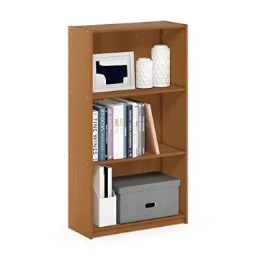 Furinno Light Cherry 3-Tier Bookcase Stylish Storage