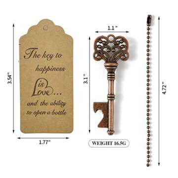 DerBlue 60 PCS Vintage Key Bottle Openers for Wedding Favors & Decor