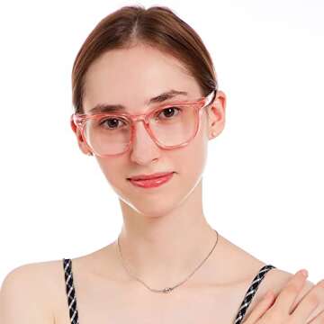 TOREGE Pink Safety Goggles - Stylish Anti-Fog Eyewear for Nurses