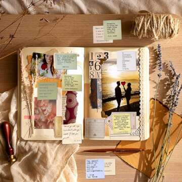 COMNICO Vintage Scrapbook Supplies Kit for Crafting