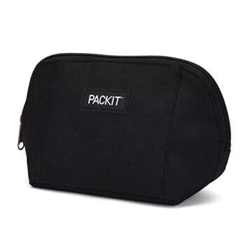 PackIt Freezable Snack Bag, Black, Built with EcoFreeze Technology, Foldable, Reusable, Zip Closure Locks in Cool Dry Air, Great for All Ages, and Fresh Snacks On the Go