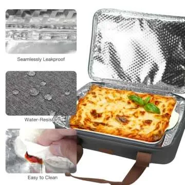 Vuudh Expandable Casserole Carrier Bag - Double Decker Food Bag, Insulated Casserole Carrier for Hot or Cold Food, Lasagna Holder Tote for Picnics,Beaches,Traveling or Gifts