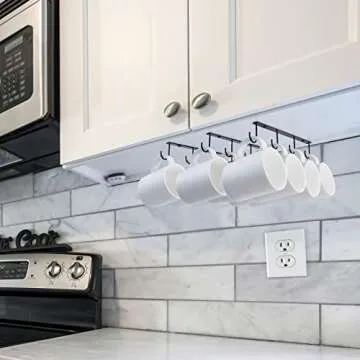 Mkono Under Cabinet Mug Hanger Set for 12 Mugs