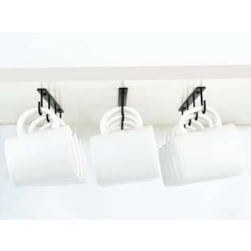 Mkono Under Cabinet Mug Hanger Set for 12 Mugs