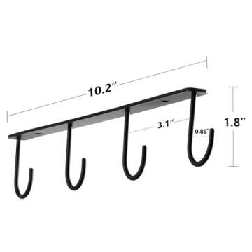 Mkono Under Cabinet Mug Hanger Set for 12 Mugs