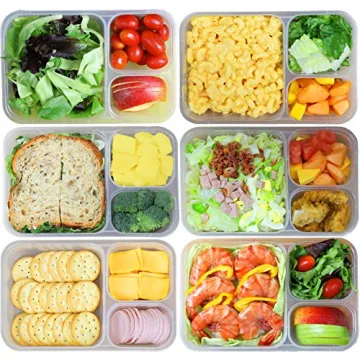 SimpleHouseware 3-Compartment Meal Prep Containers 36oz