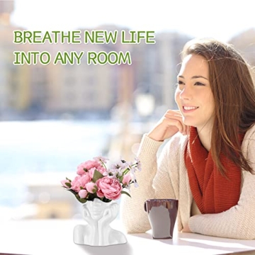 Ceramic Face Vase - Elegant Modern Home Decor