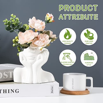 Ceramic Face Vase - Elegant Modern Home Decor