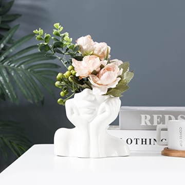 Ceramic Face Vase - Elegant Modern Home Decor