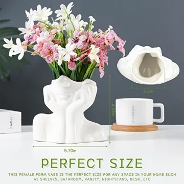 Ceramic Face Vase - Elegant Modern Home Decor