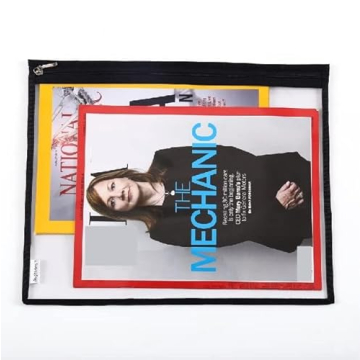 Augbunny Multi-purpose Water Resisitant Clear PVC Organizer Bag Pouch with Zipper Closure 6-pack