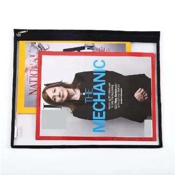 Augbunny Multi-purpose Water Resisitant Clear PVC Organizer Bag Pouch with Zipper Closure 6-pack