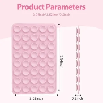 Silicone Octo Cup Buddy Sticky Grip Holder for Cellphone, Silicone Suction Cup Phone Case Mount Double Sided, Hands-Free Phone Accessories Strong Grip Holder for Selfie and Video 2 Pack (Light Pink)