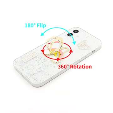 LaMignonne Phone Ring Holder Rainbow Metal Finger Grip 360° Rotation 180° Flip Kickstand Universal Phone Grip Compatible with All Smartphones