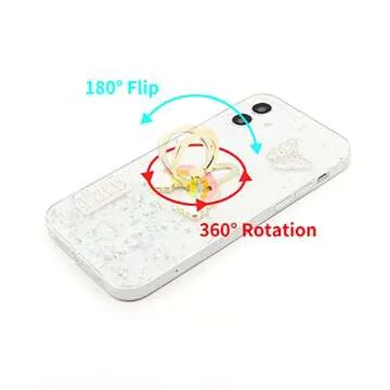 LaMignonne Phone Ring Holder Rainbow Metal Finger Grip 360° Rotation 180° Flip Kickstand Universal Phone Grip Compatible with All Smartphones