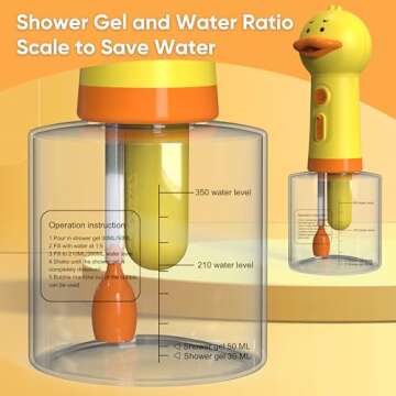 Electric Dog Shampoo Dispenser Dog Shampoo Sprayer Duck Shampoo Foamer for Pet, Foaming Soap Dispens...