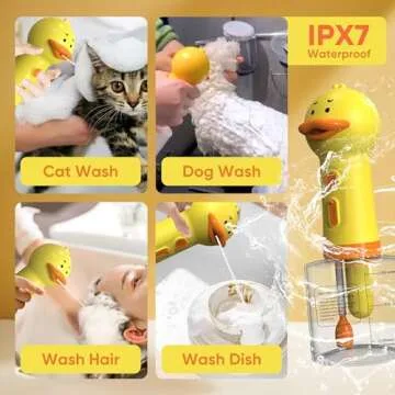 Electric Dog Shampoo Dispenser Dog Shampoo Sprayer Duck Shampoo Foamer for Pet, Foaming Soap Dispenser for Bathtub, Kitchen Sink Cleaning
