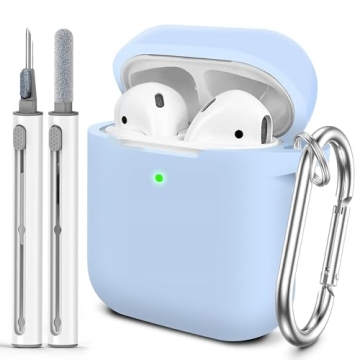 Premium Woyinger Silicone AirPods Case with Cleaner Kit - Sky Blue