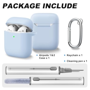 Woyinger Silicone AirPods Case with Cleaner Kit Sky Blue