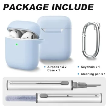 Woyinger Silicone AirPods Case with Cleaner Kit Sky Blue
