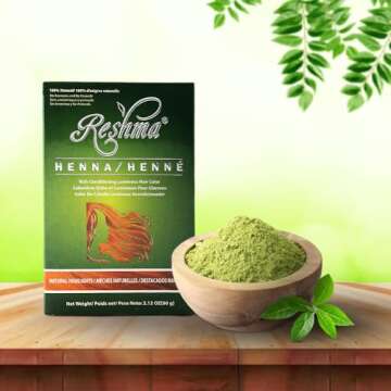 Reshma Beauty Henna Hair Color 100% Natural, For Soft Shiny Hair, Henna Hair Color, Gray Coverage, A...
