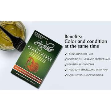Reshma Beauty Henna Hair Color 100% Natural, For Soft Shiny Hair, Henna Hair Color, Gray Coverage, Ayurveda Hair Product, 2.12 oz, Pack of 1 (Highlights)