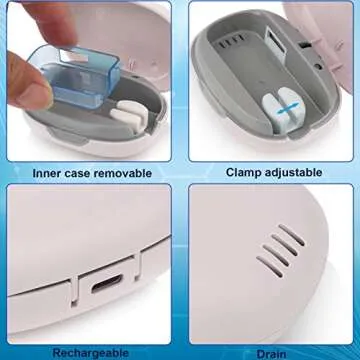 NewWay Mini Toothbrush Cover Rechargeable Travel Toothbrush Case with Holder for Houshold and Traving or Business Trip Pink