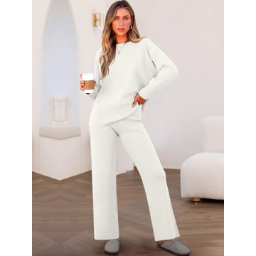 Caracilia Women's Cozy Striped Sweater Lounge Set 2024