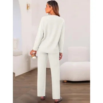 Caracilia Women's Cozy Striped Sweater Lounge Set 2024