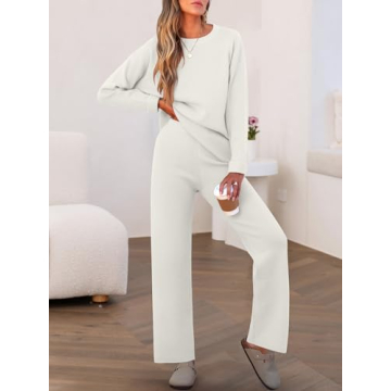 Caracilia Women's Cozy Striped Sweater Lounge Set 2024