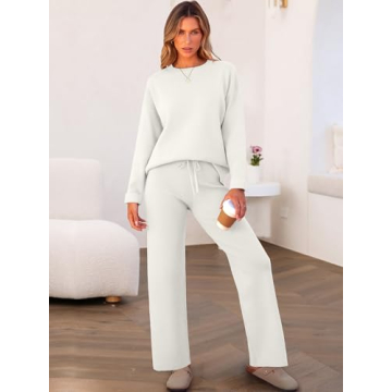 Caracilia Women's Cozy Striped Sweater Lounge Set 2024