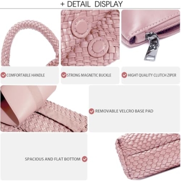 Stylish Women Vegan Leather Hand-Woven Tote Handbag