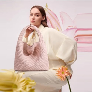 Stylish Women Vegan Leather Hand-Woven Tote Handbag