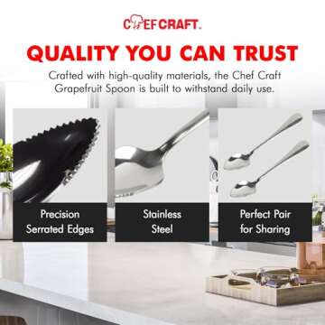 Chef Craft Grapefruit Spoons Set Perfect for Breakfast